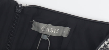 Oasis Women’s Grey Check Pencil Skirt Size 8