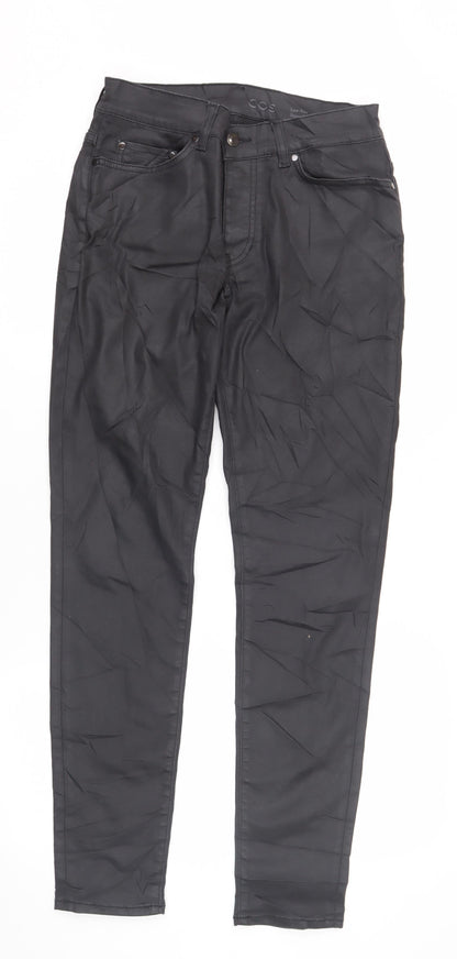 Mens UK Size 32 COS Slim Fit Casual Black Trousers
