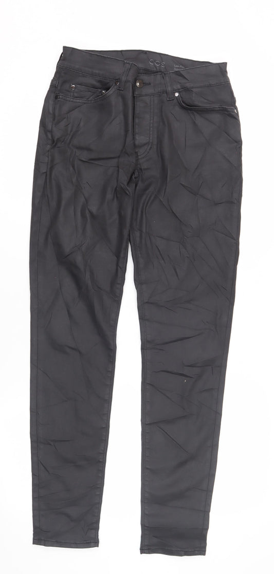 Mens UK Size 32 COS Slim Fit Casual Black Trousers