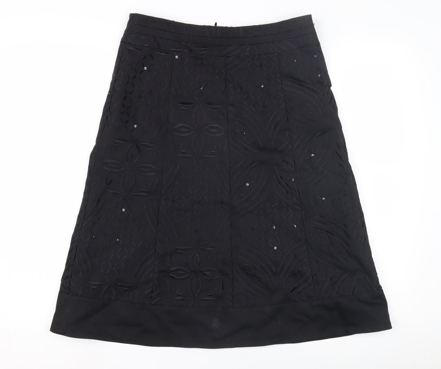 Oasis Women's Black Skirt Size 10, Zip Closure