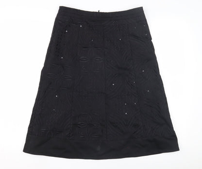 Oasis Women's Black Skirt Size 10, Zip Closure