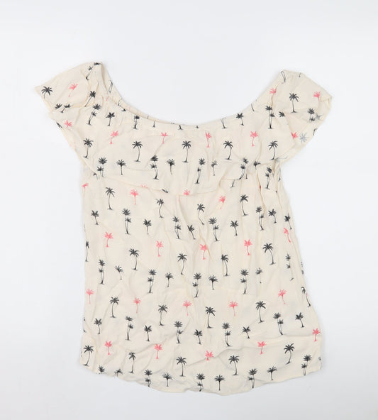 Womens UK Size 10 Oasis Ivory Off the Shoulder Blouse