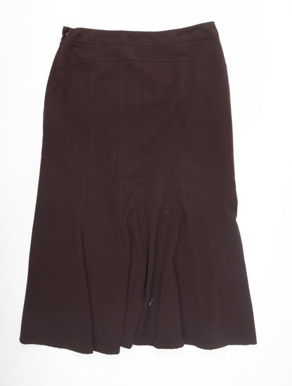 Long Tall Sally Women's Brown Pleated Skirt, Size 16