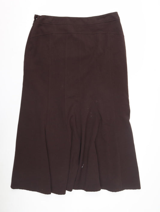Long Tall Sally Women's Brown Pleated Skirt, Size 16