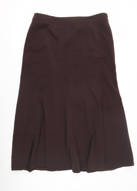 Long Tall Sally Women's Brown Pleated Skirt, Size 16