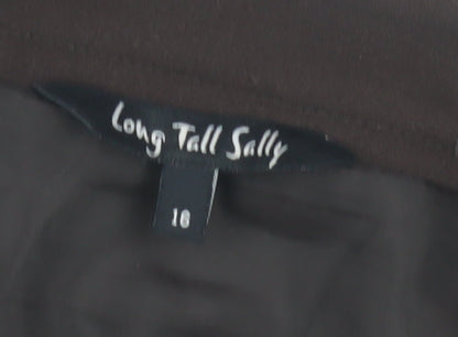 Long Tall Sally Women's Brown Pleated Skirt, Size 16