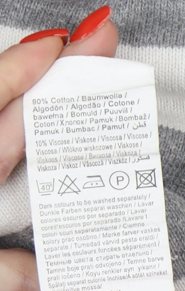 Jack & Jones Men's Grey Stripe Pullover in Size L