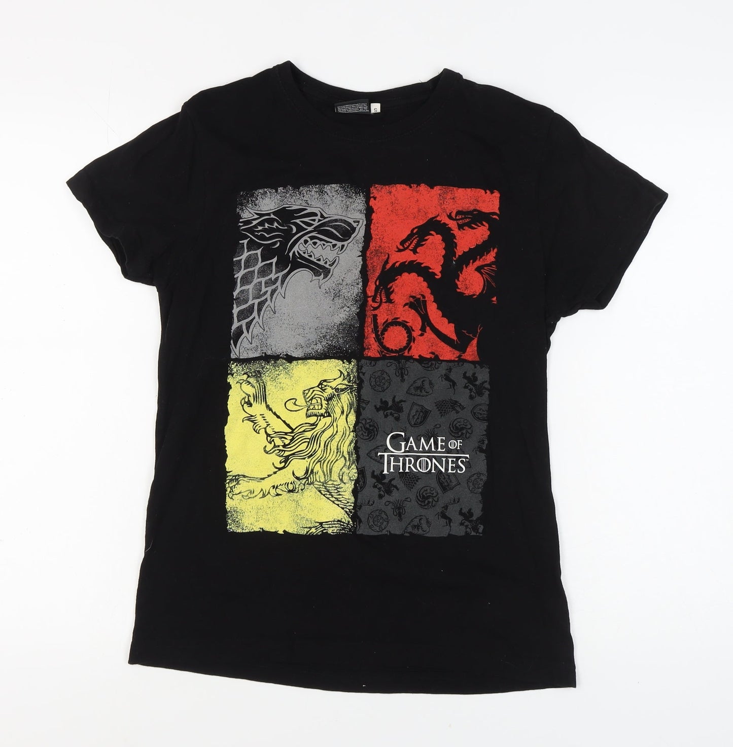 Unisex Adults UK Size S Game Of Thrones Black Basic T-Shirt