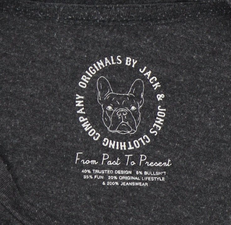 Mens UK Size S JACK & JONES Black  T-Shirt