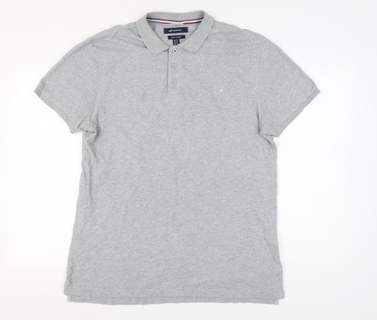 Kangol Men's Grey Cotton Polo Shirt XL Short Sleeve