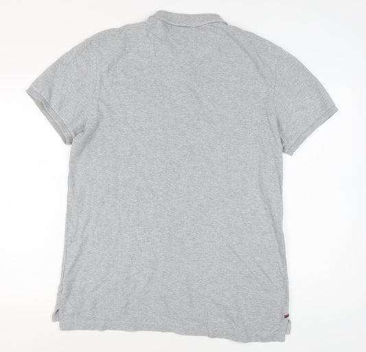Kangol Men's Grey Cotton Polo Shirt XL Short Sleeve