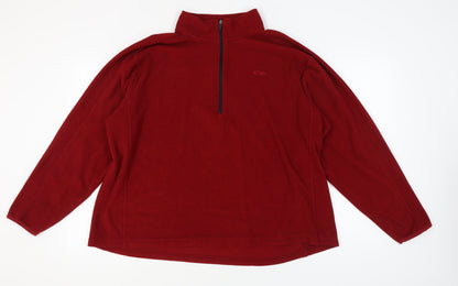 Mens UK Size 2XL Champion Red Henley Sweatshirt