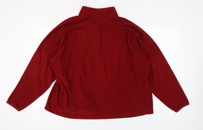 Mens UK Size 2XL Champion Red Henley Sweatshirt