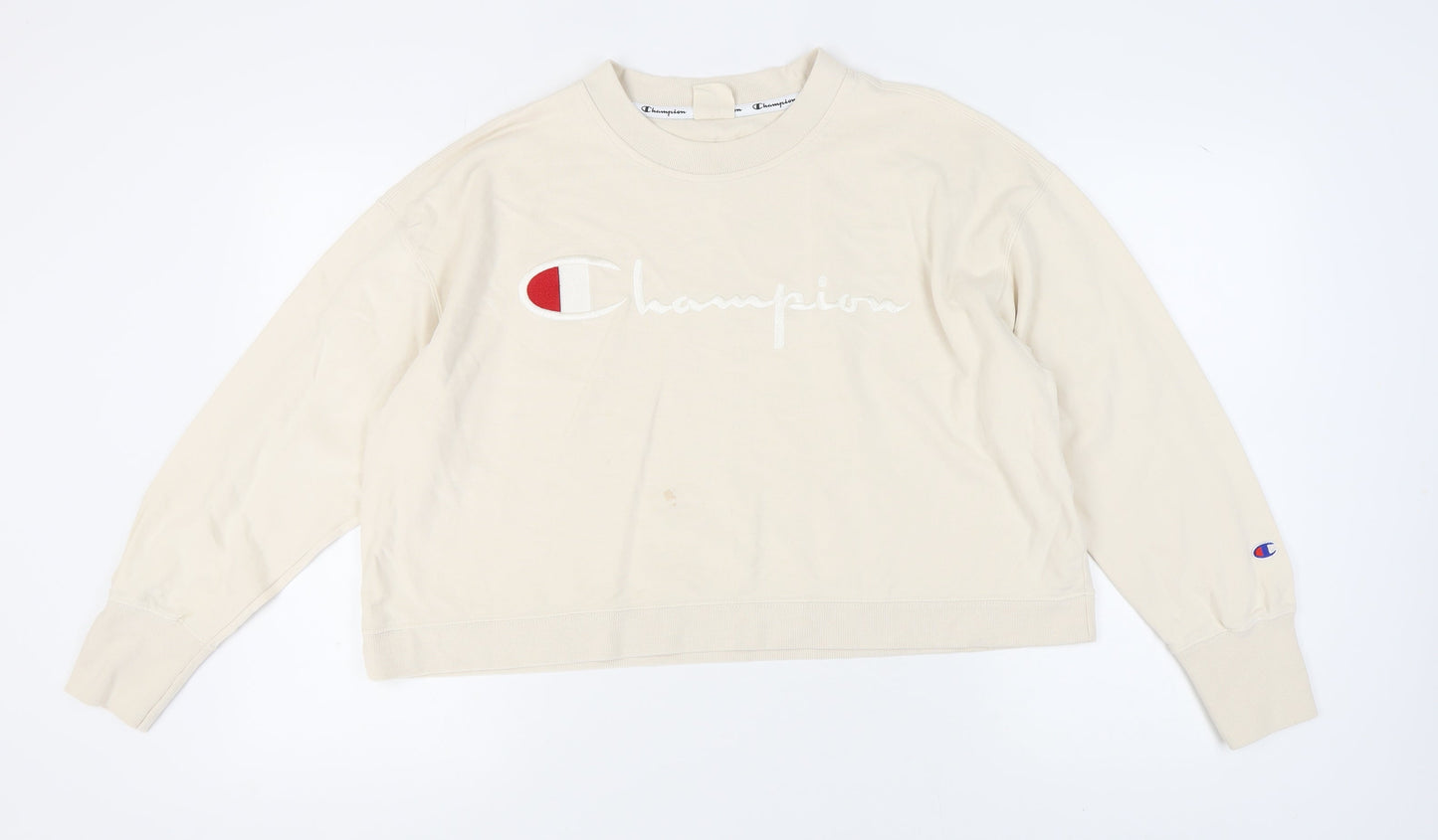 Womens UK Size XS Champion Beige Pullover Sweatshirt