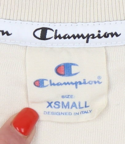 Womens UK Size XS Champion Beige Pullover Sweatshirt