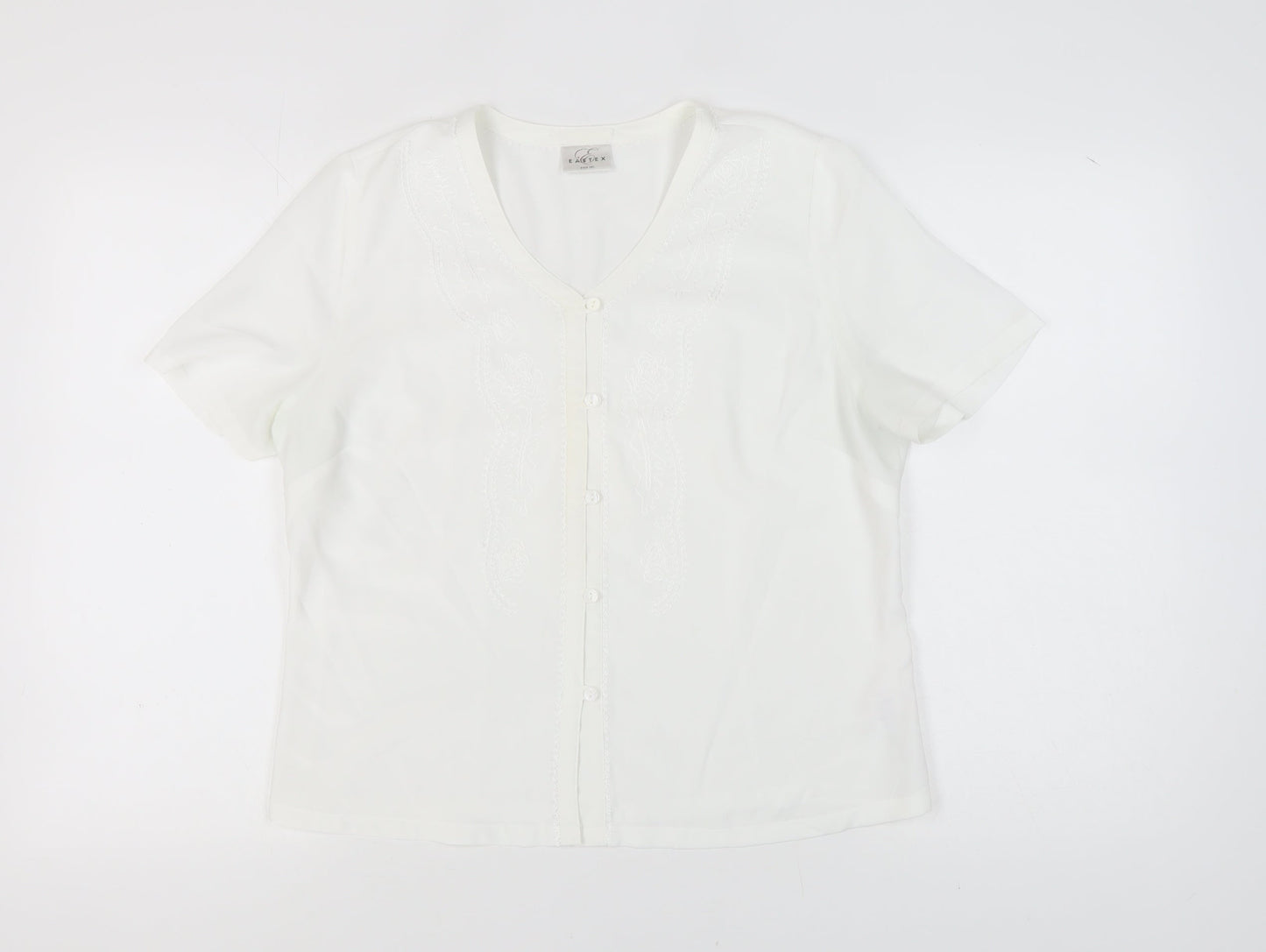 Womens UK Size 14 Eastex White Basic Blouse