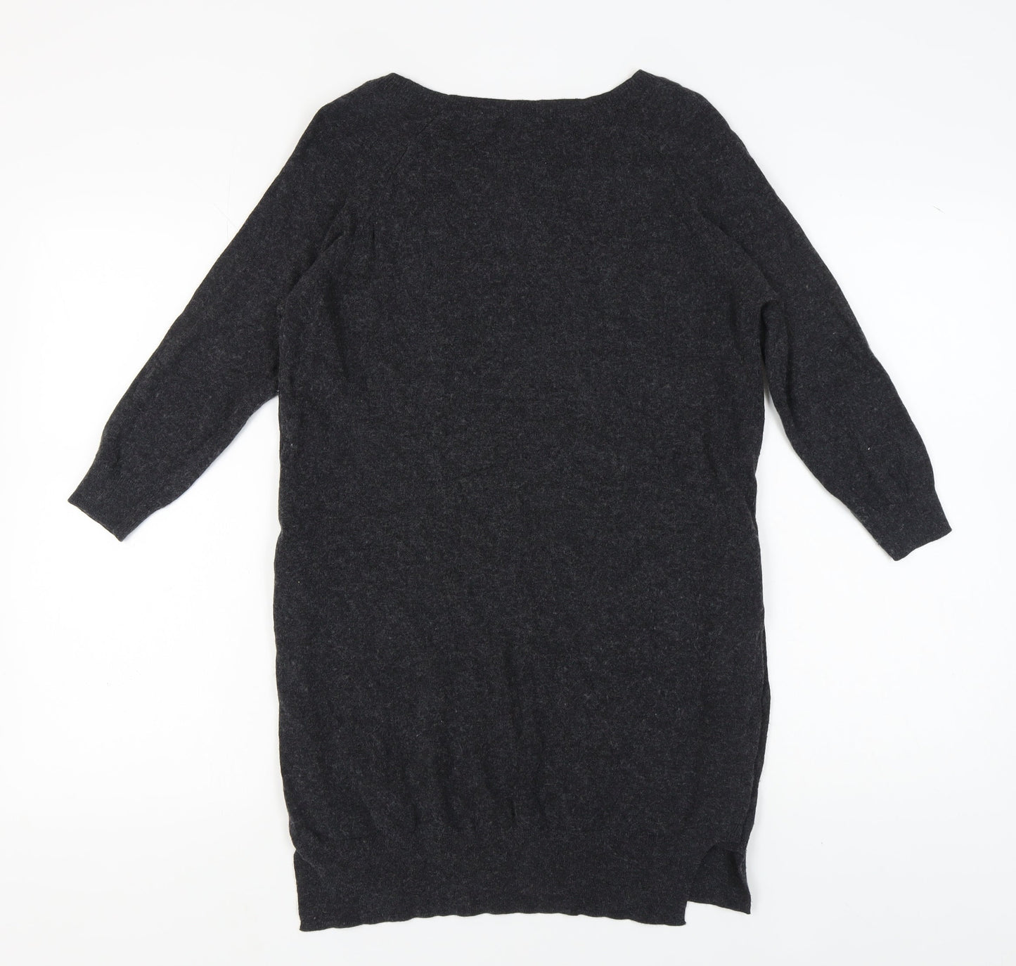 Fat Face Women's Black Tunic Jumper, Size 10, Button Accents