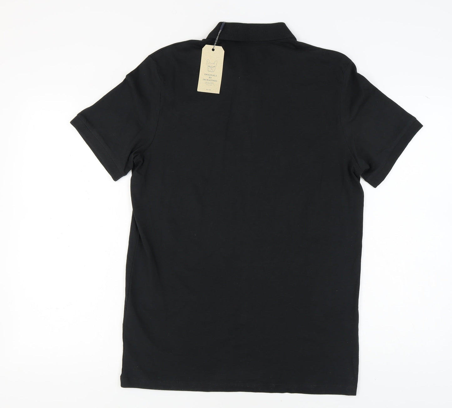 Jack & Jones Men's Black Polo, Size L, New, Logo Accent