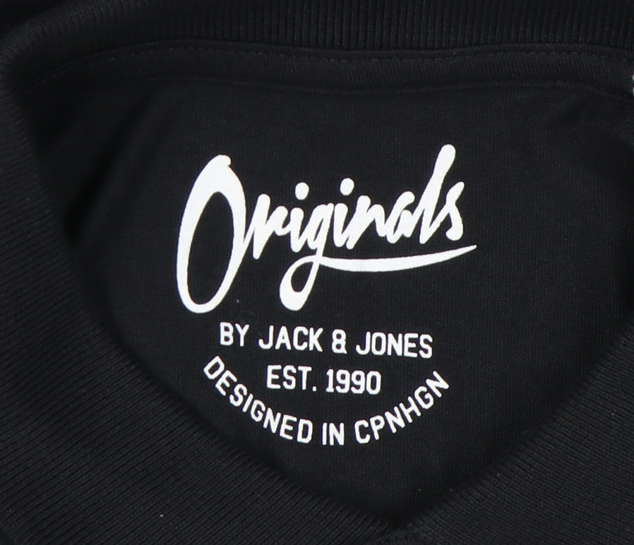 Jack & Jones Men's Black Polo, Size L, New, Logo Accent