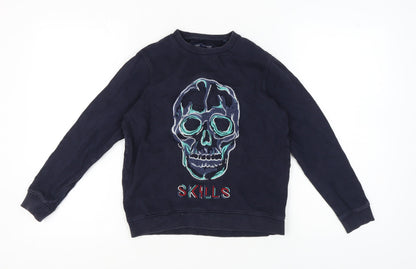 Next Boys Blue Skull Sweatshirt - Pullover, 10 Years