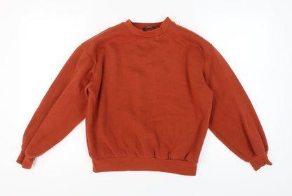 Bershka Women's Orange Pullover Sweatshirt S
