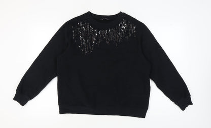 Womens UK Size 14 Marks and Spencer Black Pullover Sweatshirt