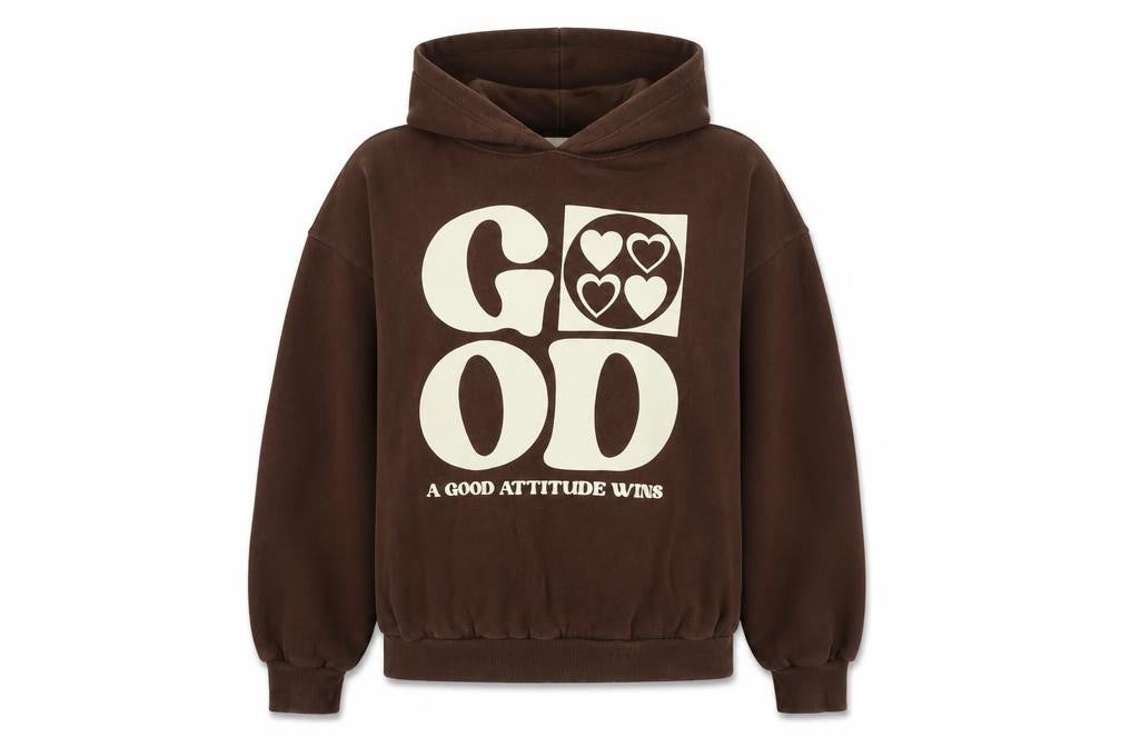 Unisex Adults UK Size M Pull&Bear Brown Pullover Hoodie