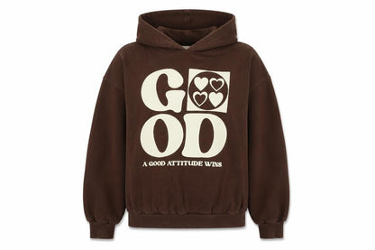 Unisex Adults UK Size M Pull&Bear Brown Pullover Hoodie