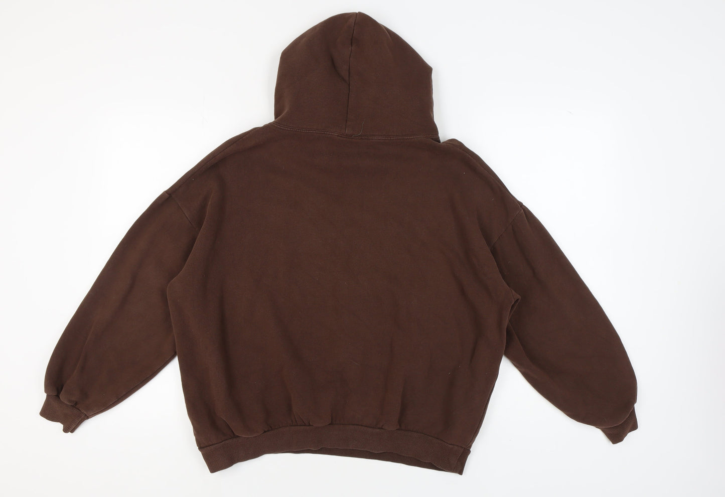 Unisex Adults UK Size M Pull&Bear Brown Pullover Hoodie