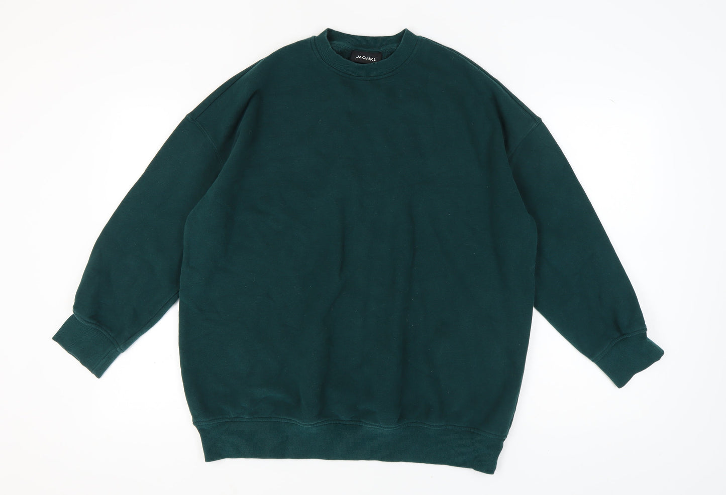 Monki Women's Green Pullover Sweatshirt 2XS Casual Winter