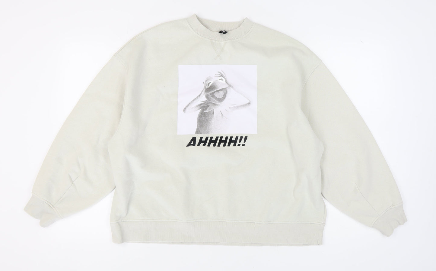 Unisex Adults UK Size 12 H&M White Pullover Sweatshirt