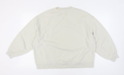 Unisex Adults UK Size 12 H&M White Pullover Sweatshirt