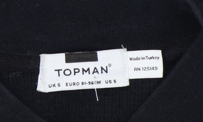 Topman Men's Black Full Zip Sweatshirt S