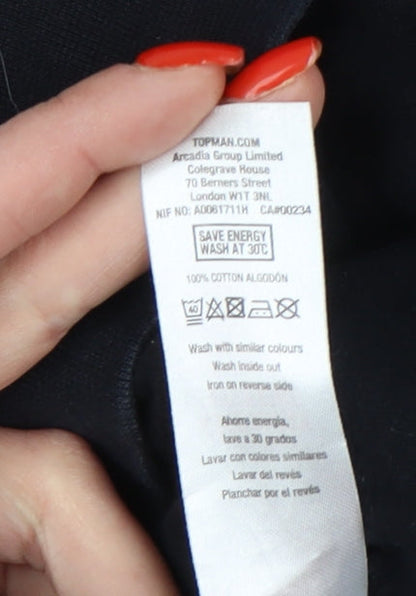 Topman Men's Black Full Zip Sweatshirt S