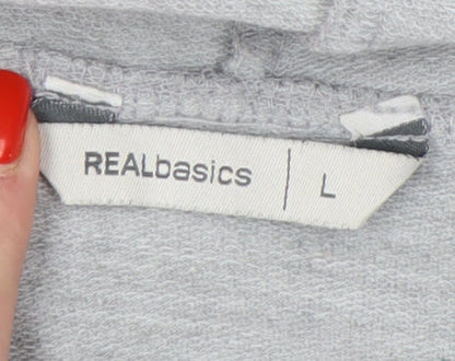 REALbasics Unisex Grey Hoodie, Size L, Casual & Stylish