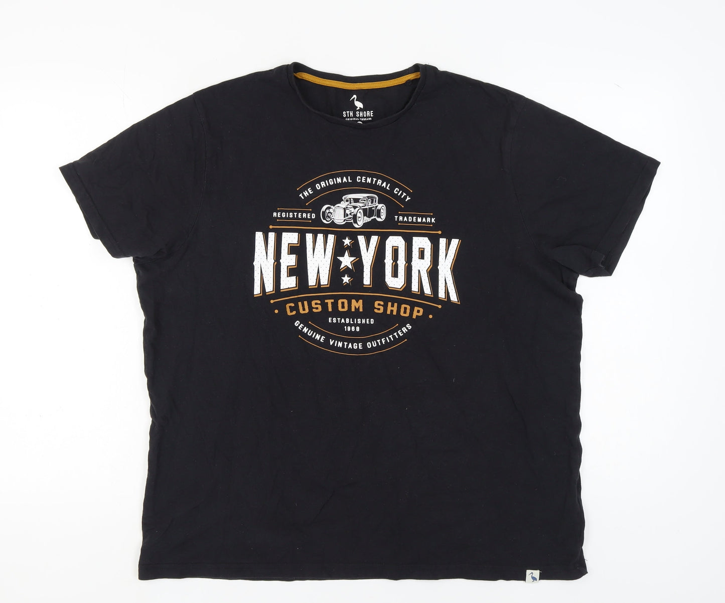 STH Shore Men's Black XL Retro Car Graphic T-Shirt