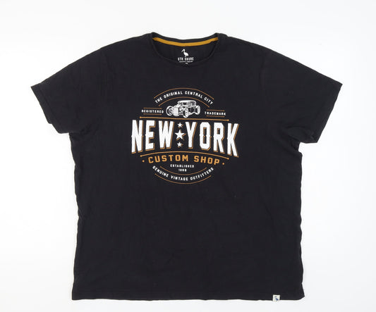 STH Shore Men's Black XL Retro Car Graphic T-Shirt