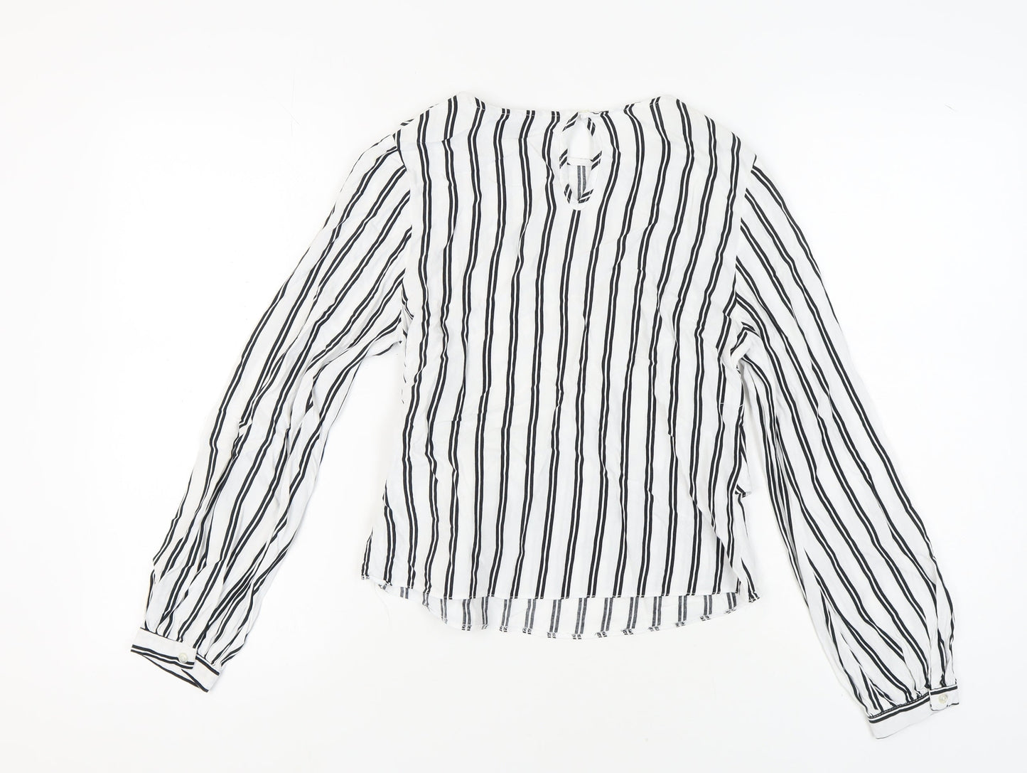 New Look Women's White Striped Long Sleeve Top