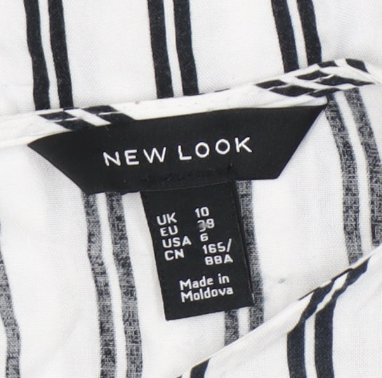 New Look Women's White Striped Long Sleeve Top