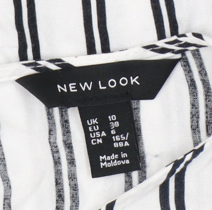 New Look Women's White Striped Long Sleeve Top