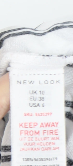 New Look Women's White Striped Long Sleeve Top