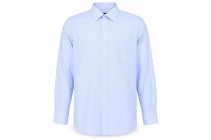 Debenhams Men's Blue Check Long Sleeve Shirt - Size 15