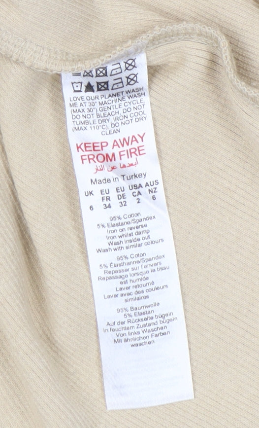 PrettyLittleThing Women Beige Bodycon Dress Size 6