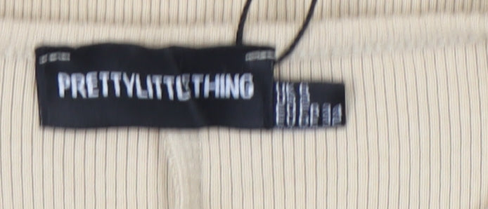 PrettyLittleThing Women Beige Bodycon Dress Size 6