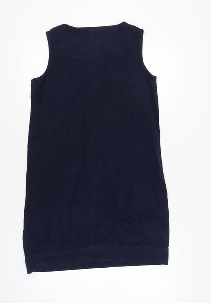 Next Women's Blue Sleeveless Dress, Size 10, Cotton Blend