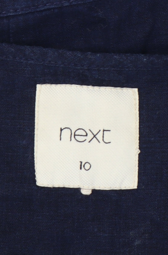 Next Women's Blue Sleeveless Dress, Size 10, Cotton Blend