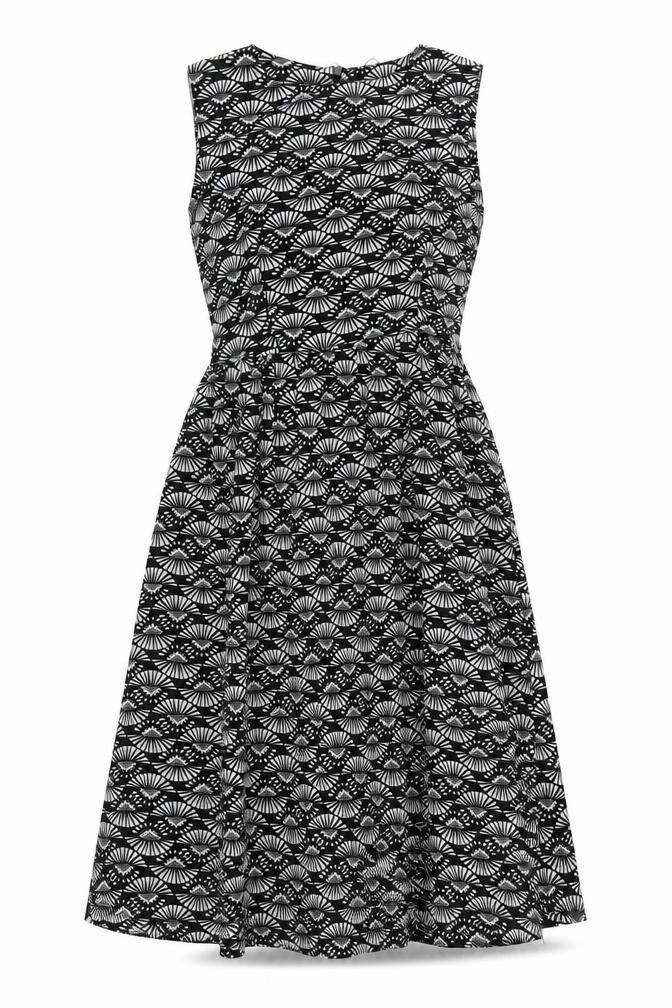 Boohoo Women's Black Geometric Polyester Dress, Size 10