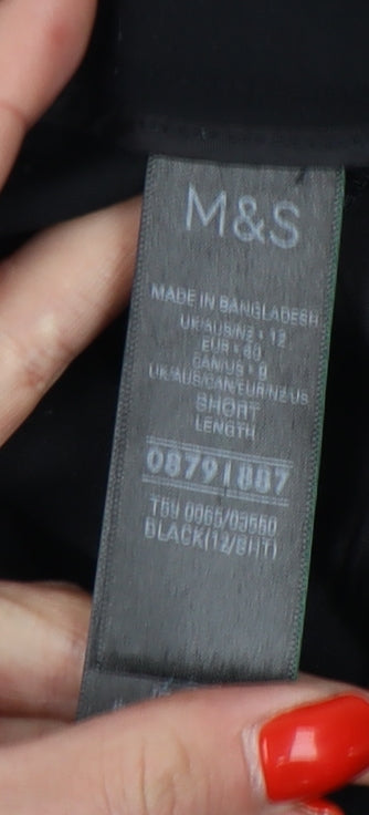 Womens UK Size 12 Marks and Spencer Regular Fit  Black Trousers
