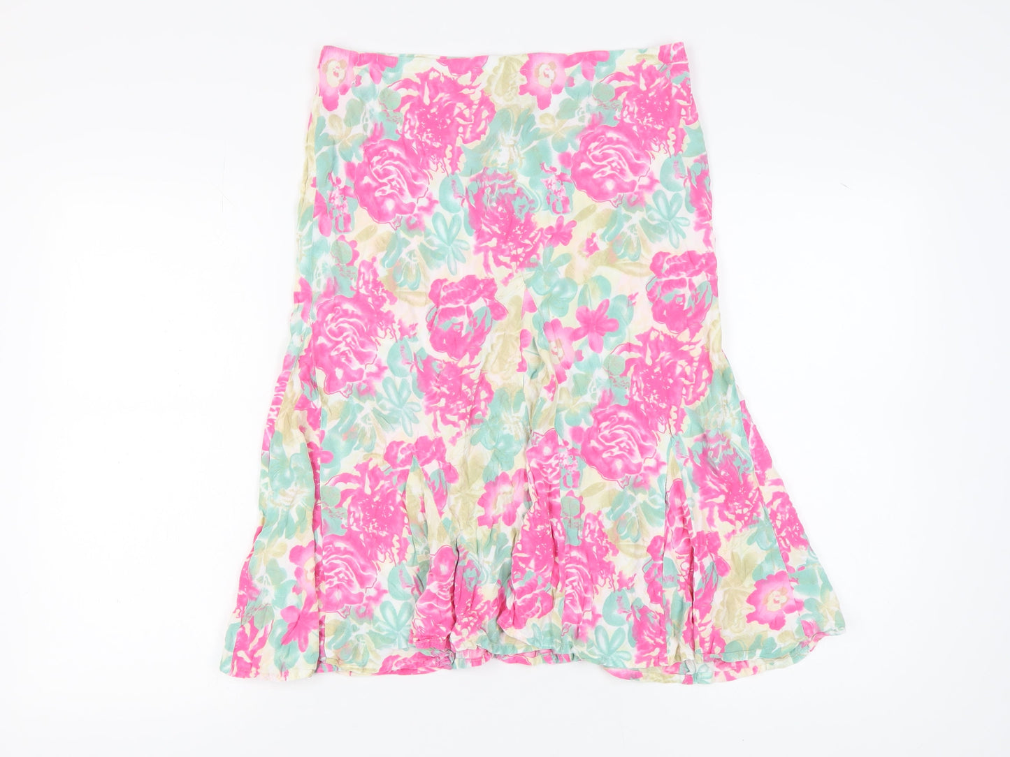 Damart Women’s Multicoloured Floral Flare Skirt, Size 12