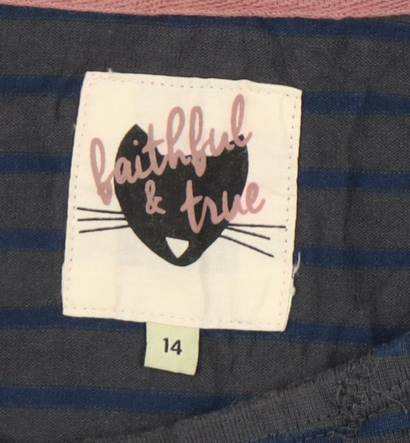 Mantaray Women's Blue Striped T-Shirt Dress Size 14